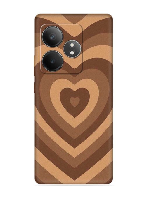 Brown Heart Embossed Soft Silicone Case for Realme Gt 6T (5G) Zapvi