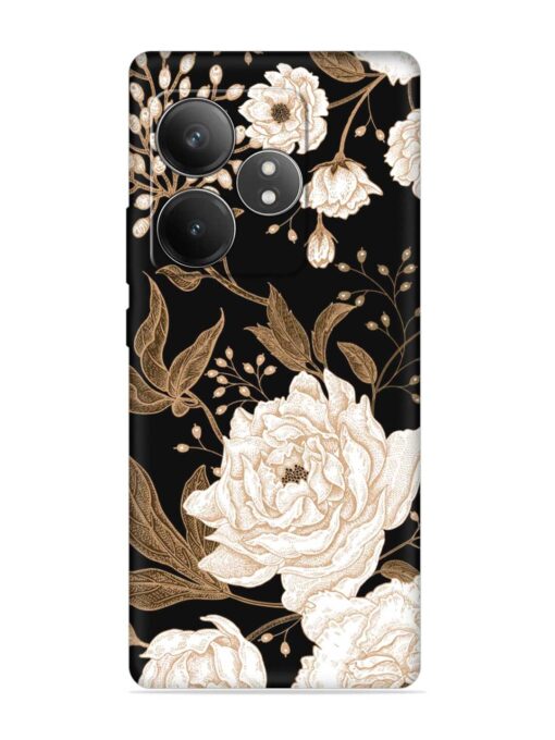 Peonies Roses Floral Embossed Soft Silicone Case for Realme Gt 6T (5G) Zapvi