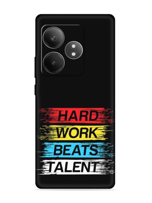 Hard Work Beats Embossed Soft Silicone Case for Realme Gt 6T (5G) Zapvi