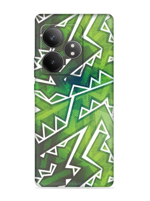 Green Graffiti Seamless Embossed Soft Silicone Case for Realme Gt 6T (5G) Zapvi