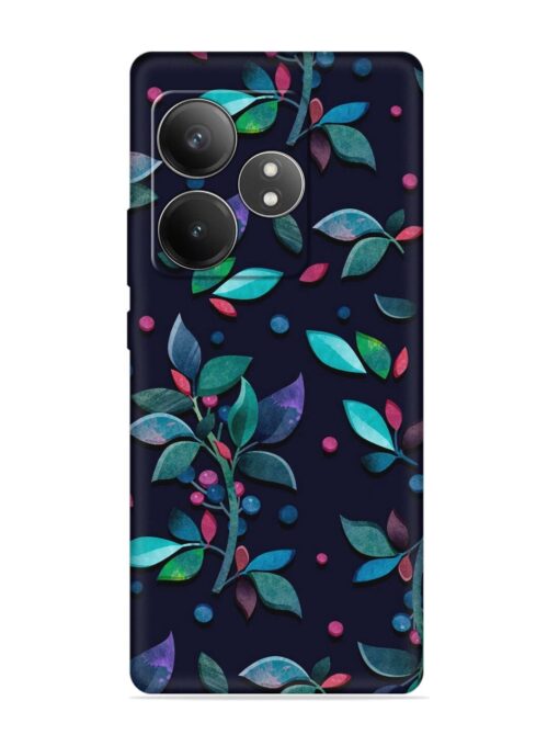 Decorative Watercolor Flower Embossed Soft Silicone Case for Realme Gt 6T (5G)