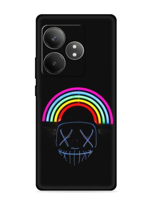 Mask Rainbow Embossed Soft Silicone Case for Realme Gt 6T (5G) Zapvi