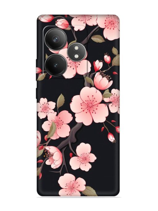 Cherry Blossom Embossed Soft Silicone Case for Realme Gt 6T (5G) Zapvi