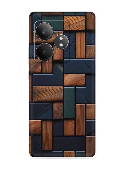 Wooden Background Cubes Embossed Soft Silicone Case for Realme Gt 6T (5G) Zapvi