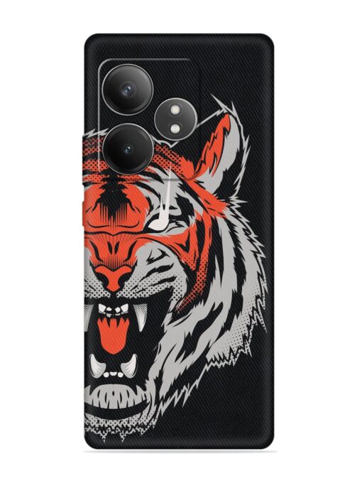 Tiger Aggression Embossed Soft Silicone Case for Realme Gt 6T (5G)