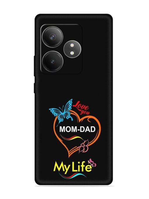 Love You Mom Dad Embossed Soft Silicone Case for Realme Gt 6T (5G) Zapvi