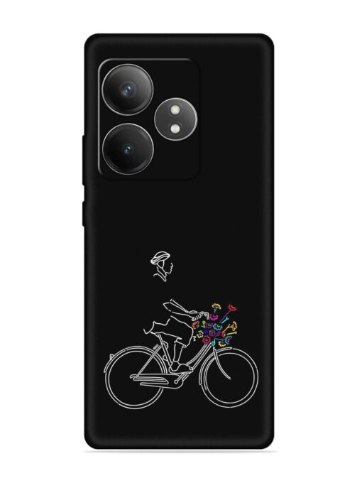 Minimalist Cycle Art Embossed Soft Silicone Case for Realme Gt 6T (5G) Zapvi