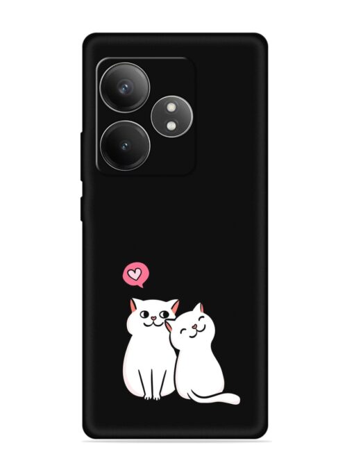 Cute Loving Cats Embossed Soft Silicone Case for Realme Gt 6T (5G) Zapvi