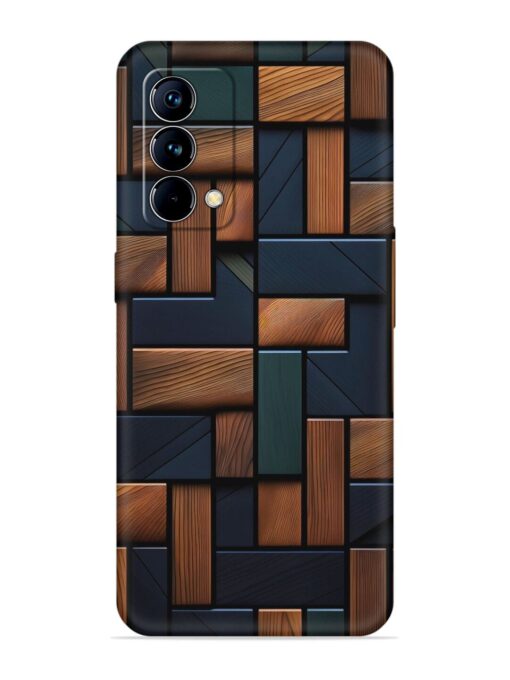 Wooden Background Cubes Embossed Soft Silicone Case for Realme Gt Master Edition