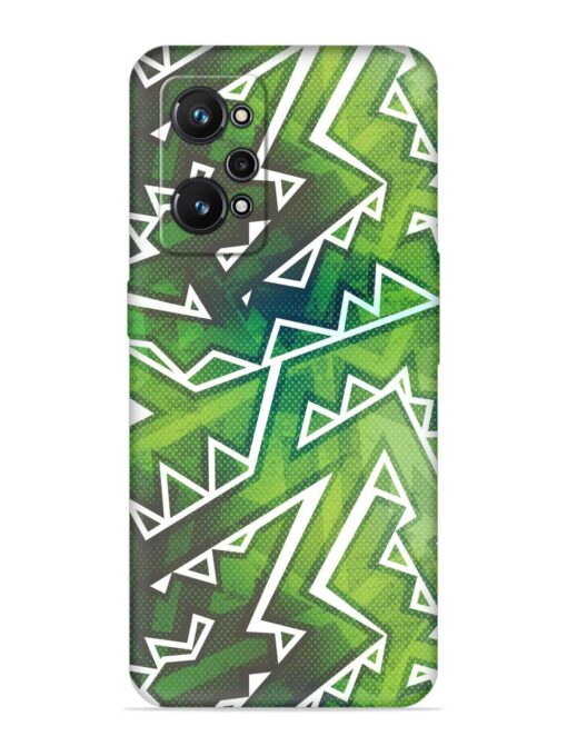 Green Graffiti Seamless Embossed Soft Silicone Case for Realme Gt Neo 2