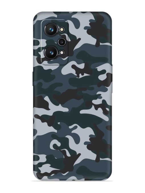 Dark Blue Army Military Art Embossed Soft Silicone Case for Realme Gt Neo 3T