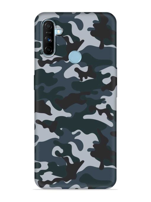 Dark Blue Army Military Art Embossed Soft Silicone Case for Realme Narzo 10A Zapvi