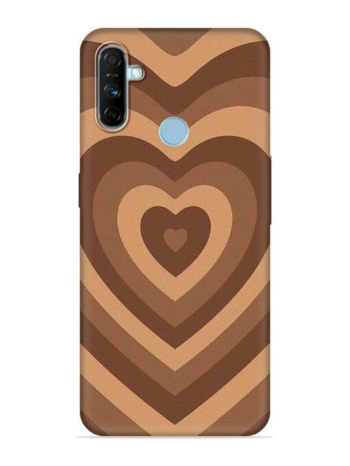 Brown Heart Embossed Soft Silicone Case for Realme Narzo 10A Zapvi