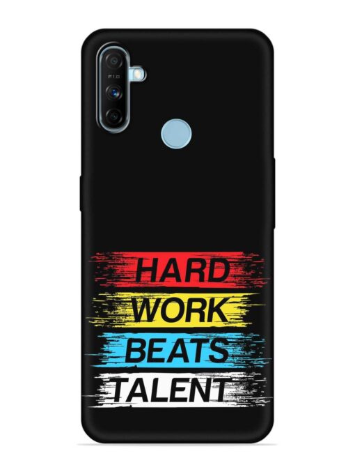 Hard Work Beats Embossed Soft Silicone Case for Realme Narzo 10A