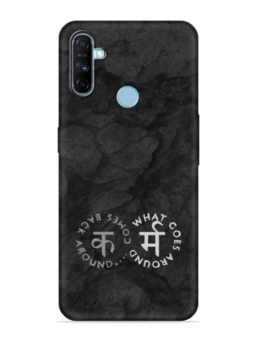 Karma Hindi Word Embossed Soft Silicone Case for Realme Narzo 10A