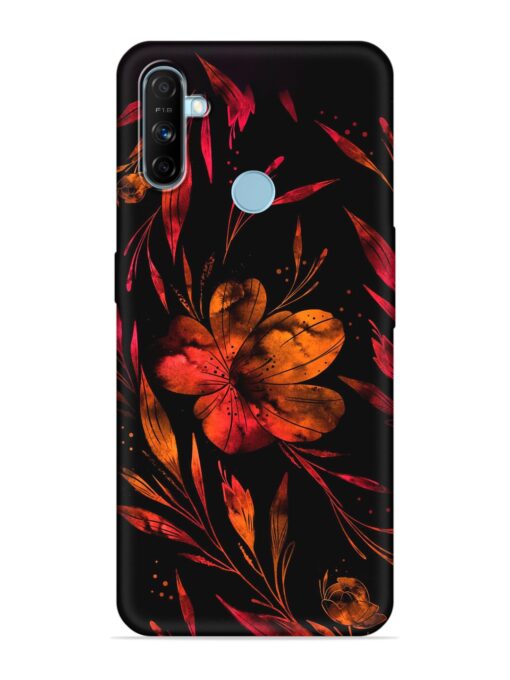 Red Flower Painting Embossed Soft Silicone Case for Realme Narzo 10A Zapvi