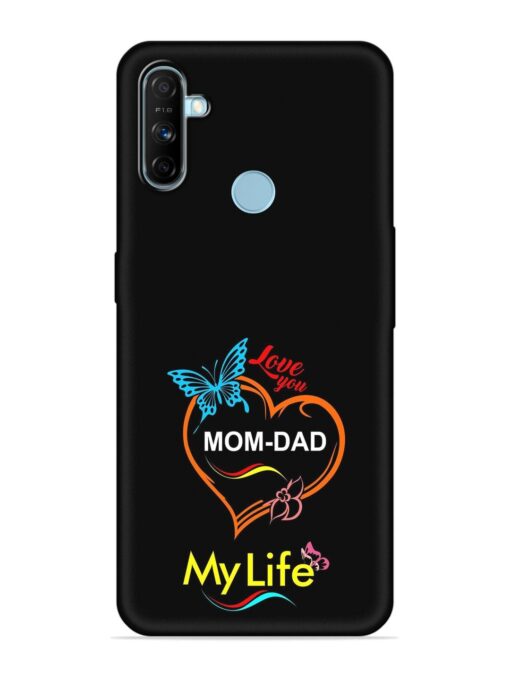 Love You Mom Dad Embossed Soft Silicone Case for Realme Narzo 10A Zapvi