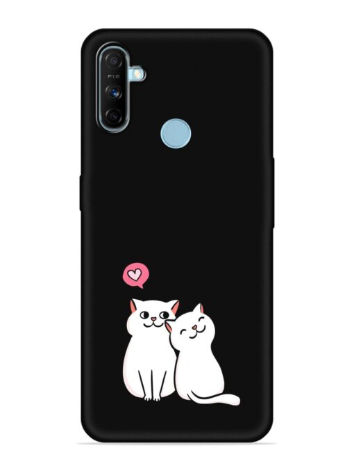 Cute Loving Cats Embossed Soft Silicone Case for Realme Narzo 10A