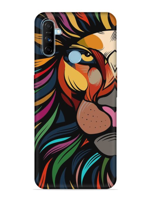 Trippy Lion Art Embossed Soft Silicone Case for Realme Narzo 10A