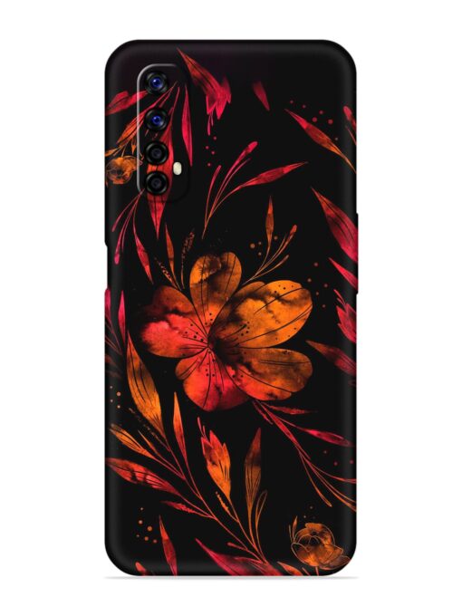 Red Flower Painting Embossed Soft Silicone Case for Realme Narzo 20 Pro