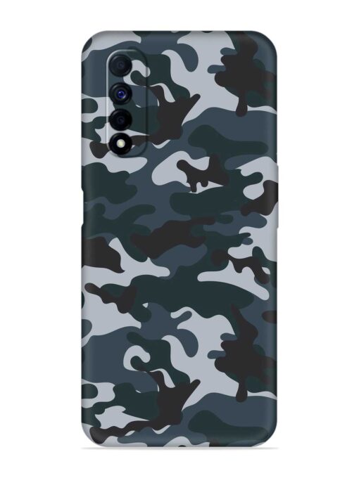 Dark Blue Army Military Art Embossed Soft Silicone Case for Realme Narzo 30 (4G) Zapvi