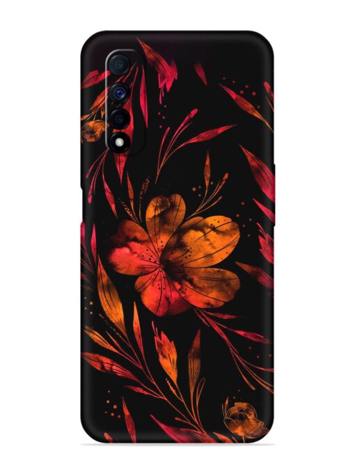 Red Flower Painting Embossed Soft Silicone Case for Realme Narzo 30 (4G)