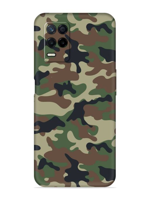 Army Military Camouflage Dark Green Embossed Soft Silicone Case for Realme Narzo 30 (5G) Zapvi