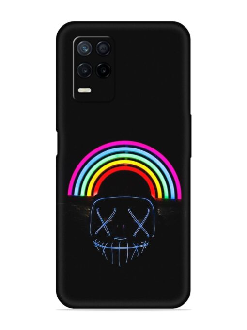 Mask Rainbow Embossed Soft Silicone Case for Realme Narzo 30 (5G) Zapvi