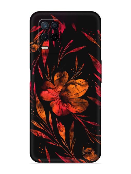 Red Flower Painting Embossed Soft Silicone Case for Realme Narzo 30 (5G) Zapvi