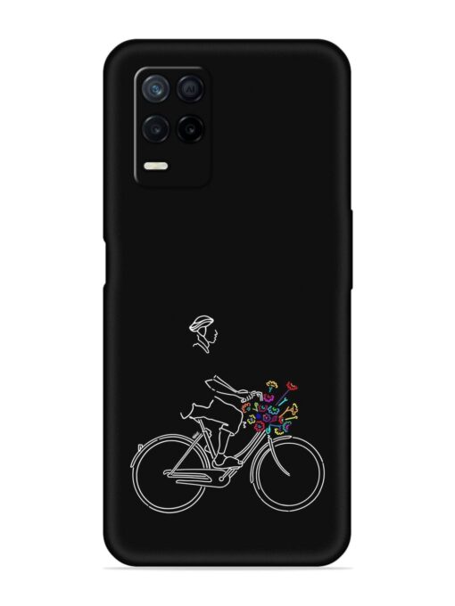 Minimalist Cycle Art Embossed Soft Silicone Case for Realme Narzo 30 (5G)