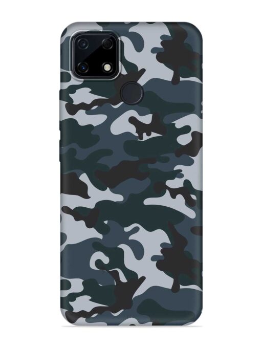 Dark Blue Army Military Art Embossed Soft Silicone Case for Realme Narzo 30A