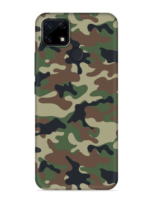 Army Military Camouflage Dark Green Embossed Soft Silicone Case for Realme Narzo 30A