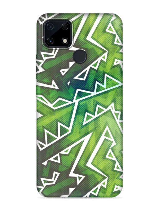 Green Graffiti Seamless Embossed Soft Silicone Case for Realme Narzo 30A Zapvi