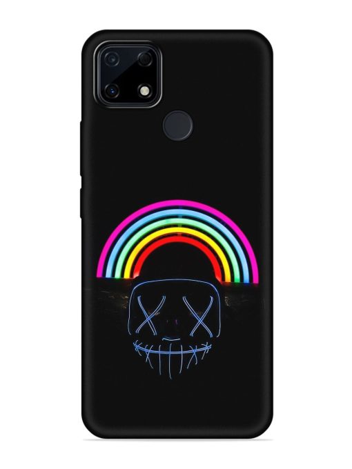 Mask Rainbow Embossed Soft Silicone Case for Realme Narzo 30A Zapvi