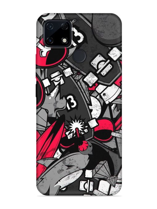 Fictional Doodle Embossed Soft Silicone Case for Realme Narzo 30A Zapvi