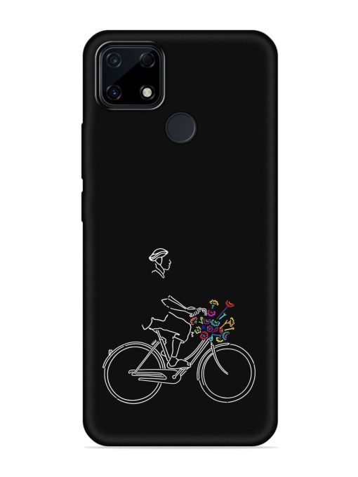 Minimalist Cycle Art Embossed Soft Silicone Case for Realme Narzo 30A