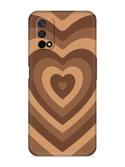 Brown Heart Embossed Soft Silicone Case for Realme Narzo 30 Pro (5G) Zapvi