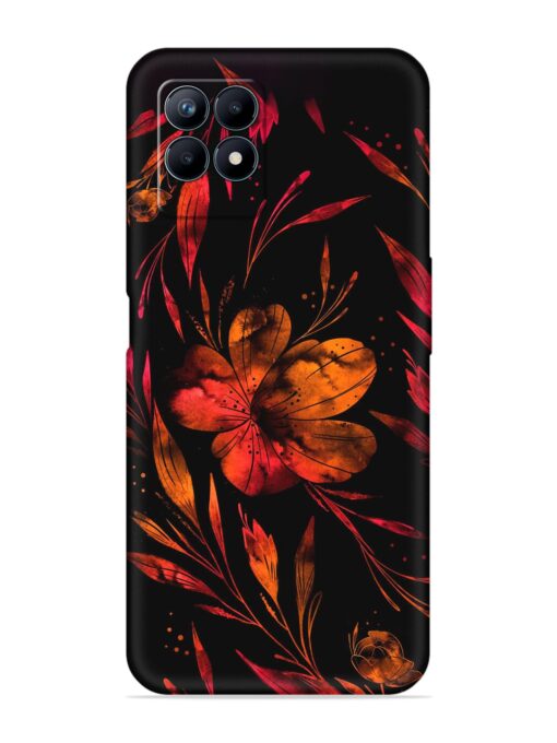 Red Flower Painting Embossed Soft Silicone Case for Realme Narzo 50 (4G)