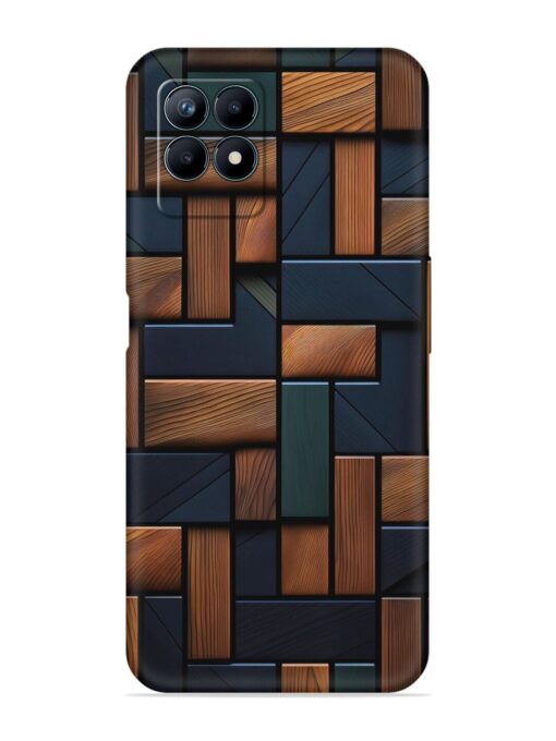 Wooden Background Cubes Embossed Soft Silicone Case for Realme Narzo 50 (4G)