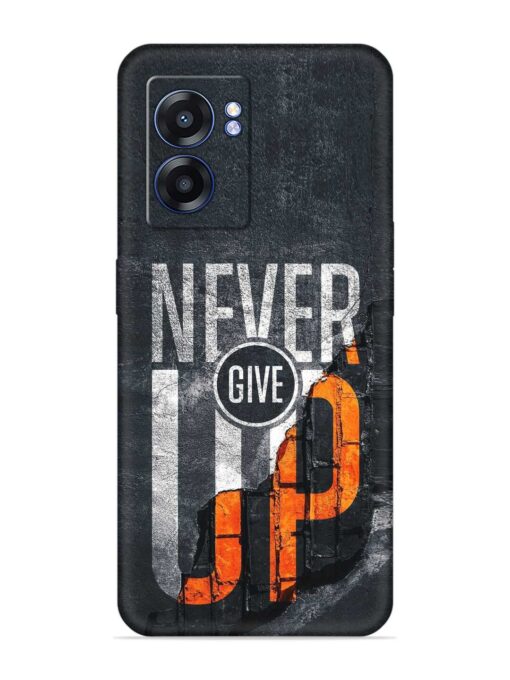 Never Give Up Embossed Soft Silicone Case for Realme Narzo 50 (5G)