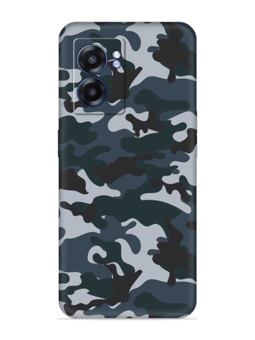 Dark Blue Army Military Art Embossed Soft Silicone Case for Realme Narzo 50 (5G) Zapvi