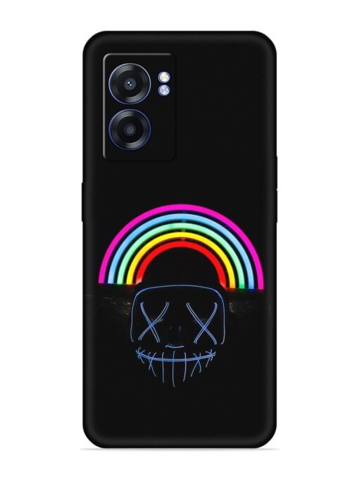 Mask Rainbow Embossed Soft Silicone Case for Realme Narzo 50 (5G)