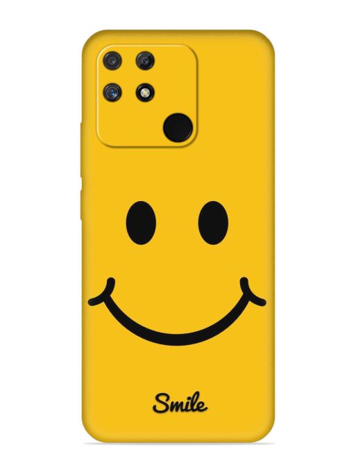 Yellow Smiley Embossed Soft Silicone Case for Realme Narzo 50A Zapvi