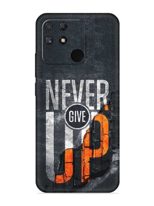 Never Give Up Embossed Soft Silicone Case for Realme Narzo 50A Zapvi