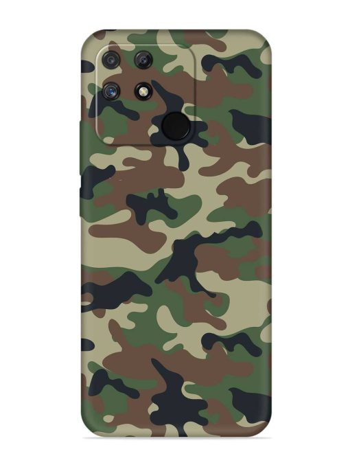 Army Military Camouflage Dark Green Embossed Soft Silicone Case for Realme Narzo 50A Zapvi