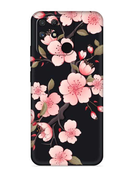 Cherry Blossom Embossed Soft Silicone Case for Realme Narzo 50A Zapvi