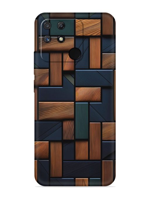 Wooden Background Cubes Embossed Soft Silicone Case for Realme Narzo 50A