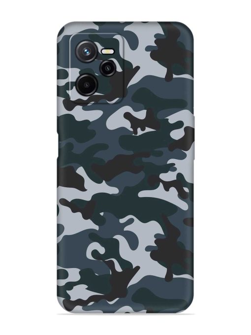 Dark Blue Army Military Art Embossed Soft Silicone Case for Realme Narzo 50A Prime Zapvi