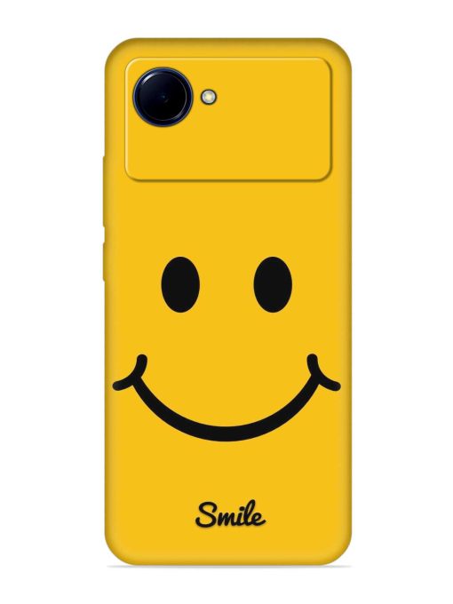 Yellow Smiley Embossed Soft Silicone Case for Realme Narzo 50I Prime Zapvi