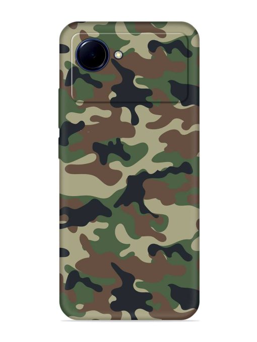 Army Military Camouflage Dark Green Embossed Soft Silicone Case for Realme Narzo 50I Prime Zapvi